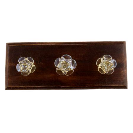 Yellow Glass Rose Wooden Hooks 